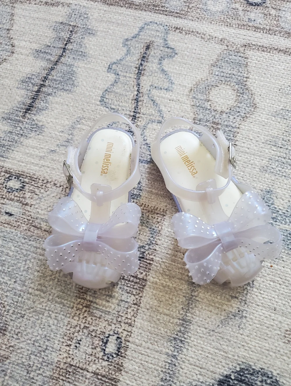 Mini Melissa Toddler Girls Irridescent Bow Sandals Shoes Sz7